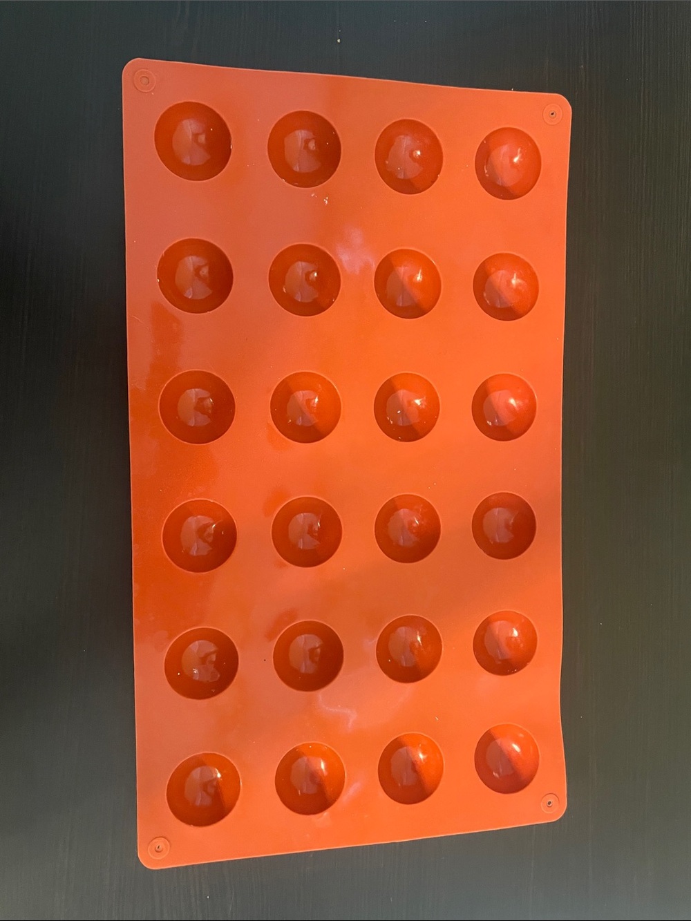 Silicone Half-Sphere Mold Tray - Orange 1” circles